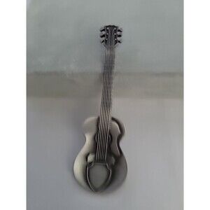 GUITAR SHAPED SOUVENIR PEWTER SPOON COUNTRY MUSIC, By Fort 4"